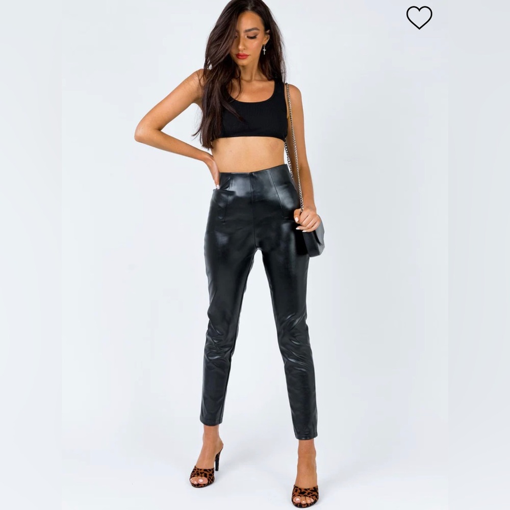 Princess Polly Black Faux Leather Leggings - Picture 4 of 13